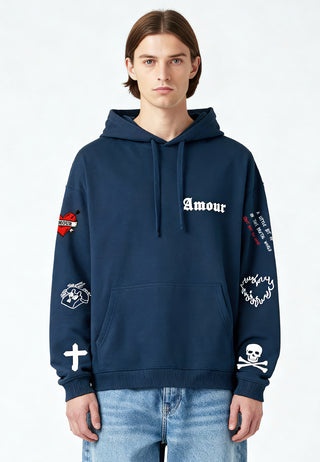 Hoodie Oversize Brodé "Amour Gothic"