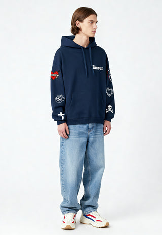 Hoodie Oversize Brodé "Amour Gothic"