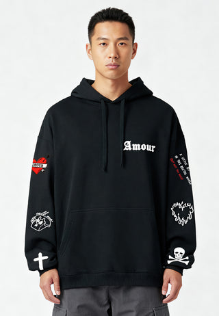 Hoodie Oversize Brodé "Amour Gothic"