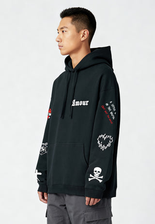Hoodie Oversize Brodé "Amour Gothic"
