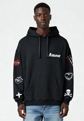 Hoodie Oversize Brodé "Amour Gothic"