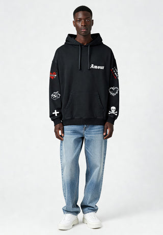 Hoodie Oversize Brodé "Amour Gothic"