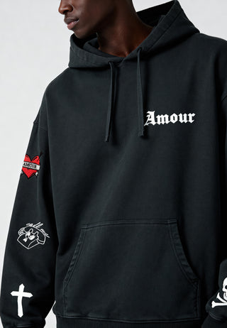 Hoodie Oversize Brodé "Amour Gothic"