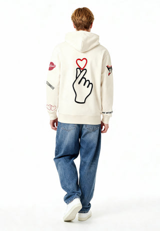 Hoodie à Zip Brodé "Moi Non Plus"