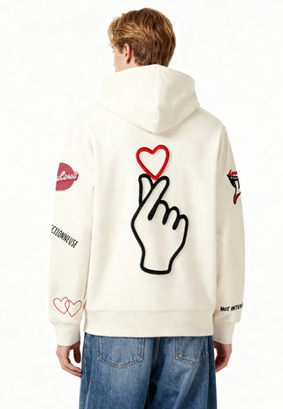 Hoodie à Zip Brodé "Moi Non Plus"