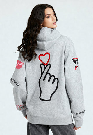 Hoodie à Zip Brodé "Moi Non Plus"