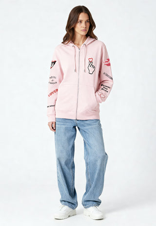 Hoodie à Zip Brodé "Moi Non Plus"