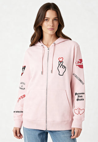 Hoodie à Zip Brodé "Moi Non Plus"