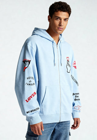 Hoodie à Zip Brodé "Moi Non Plus"