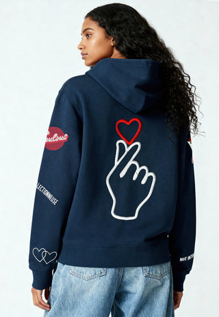 Hoodie à Zip Brodé "Moi Non Plus"