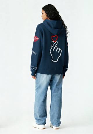 Hoodie à Zip Brodé "Moi Non Plus"