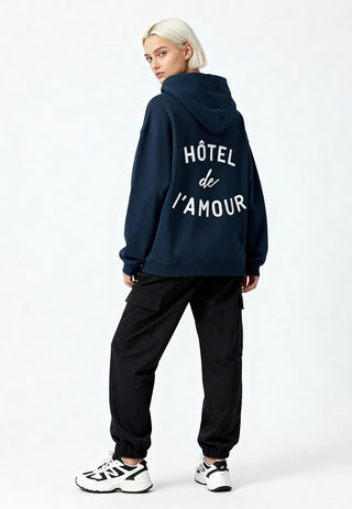 Hoodie Oversize Brodé "Hôtel de l’Amour"