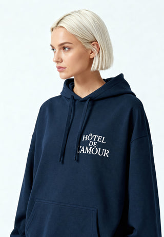 Hoodie Oversize Brodé "Hôtel de l’Amour"