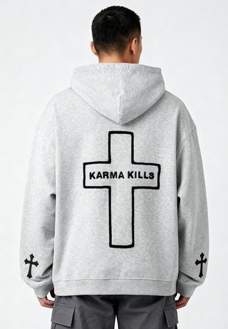 Hoodie Oversize Brodé "Karma Kills"
