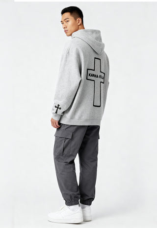 Hoodie Oversize Brodé "Karma Kills"