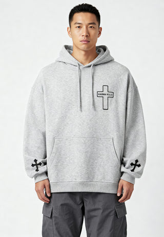 Hoodie Oversize Brodé "Karma Kills"