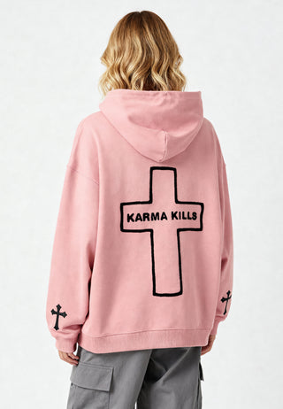 Hoodie Oversize Brodé "Karma Kills"