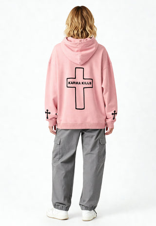 Hoodie Oversize Brodé "Karma Kills"