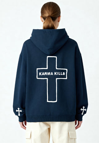 Hoodie Oversize Brodé "Karma Kills"