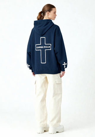 Hoodie Oversize Brodé "Karma Kills"