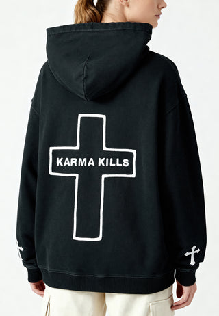Hoodie Oversize Brodé "Karma Kills"