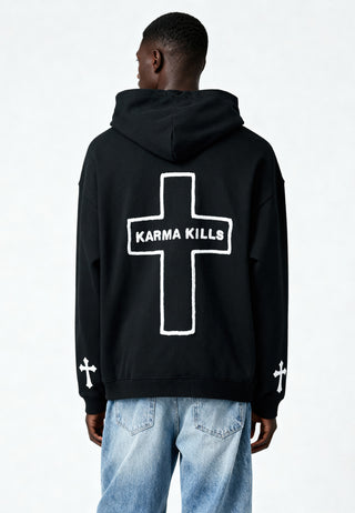 Hoodie Oversize Brodé "Karma Kills"