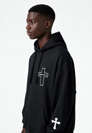 Hoodie Oversize Brodé "Karma Kills"