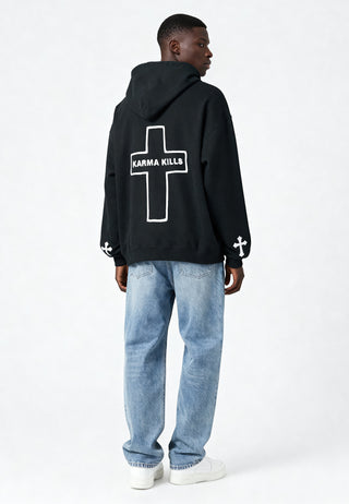Hoodie Oversize Brodé "Karma Kills"
