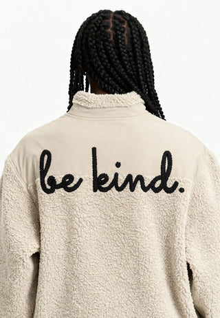 Veste Sherpa Brodée "Be Kind"