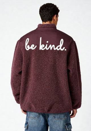 Veste Sherpa Brodée "Be Kind"