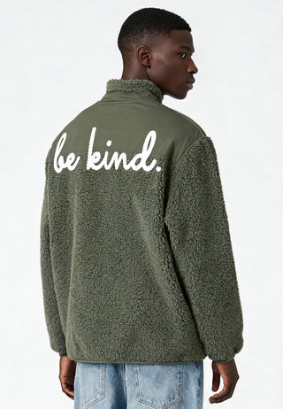 Veste Sherpa Brodée "Be Kind"
