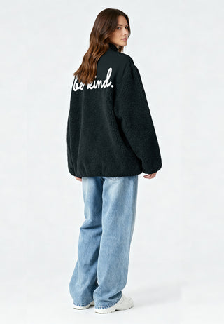 Veste Sherpa Brodée "Be Kind"