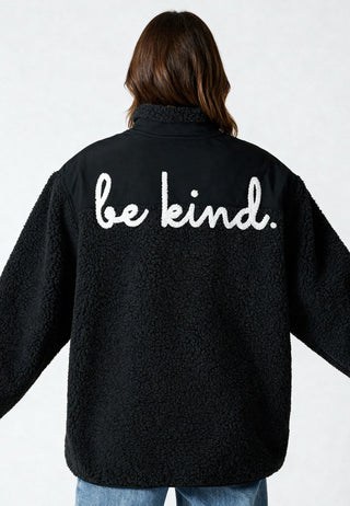 Veste Sherpa Brodée "Be Kind"