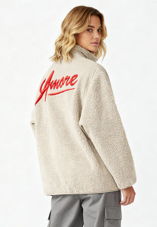 Veste Sherpa Brodée "Amore"