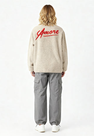Veste Sherpa Brodée "Amore"