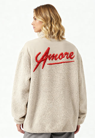 Veste Sherpa Brodée "Amore"