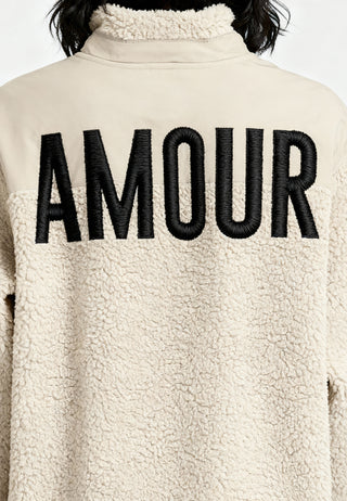 Veste Sherpa Brodée "Amour"