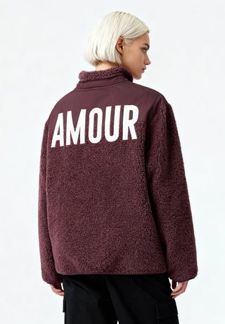 Veste Sherpa Brodée "Amour"