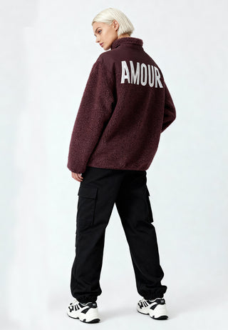 Veste Sherpa Brodée "Amour"