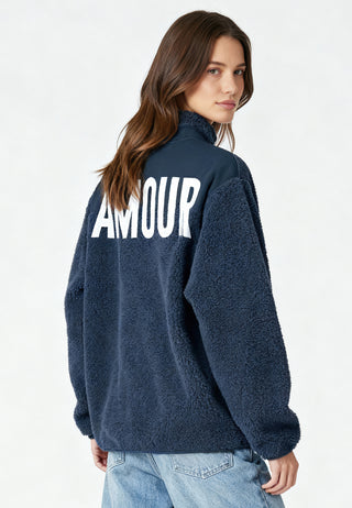 Veste Sherpa Brodée "Amour"