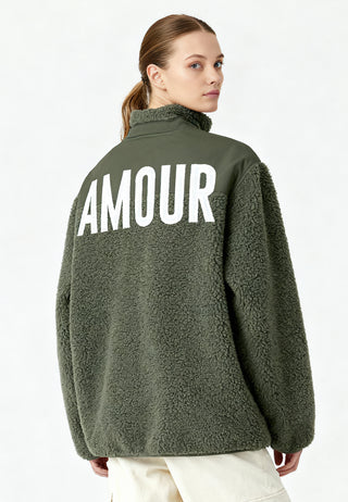 Veste Sherpa Brodée "Amour"