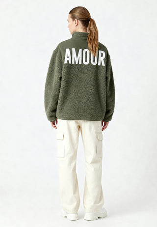 Veste Sherpa Brodée "Amour"