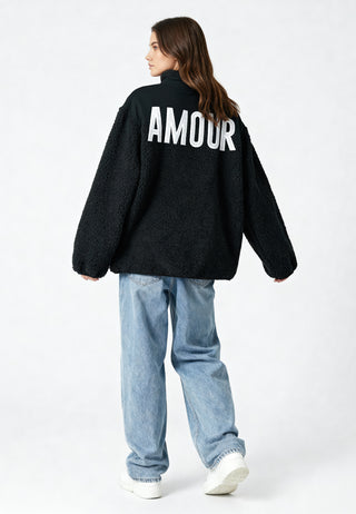 Veste Sherpa Brodée "Amour"