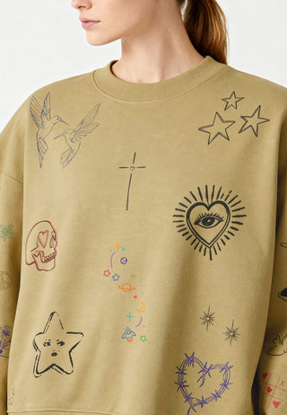 Sweatshirt Boxy "Flash Tattoo 1"