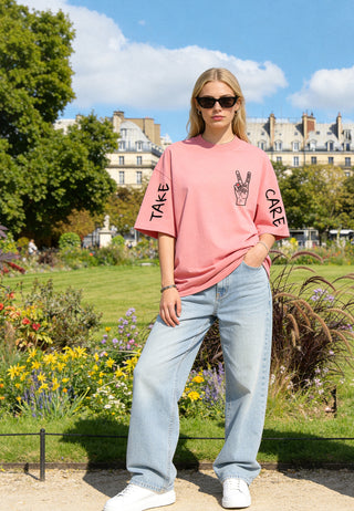 T-shirt Oversize "Take Care"