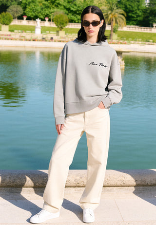 Hoodie Boxy Brodé "Flowers"