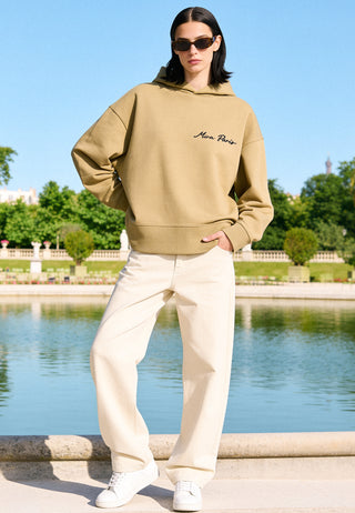 Hoodie Boxy Brodé "Flowers"