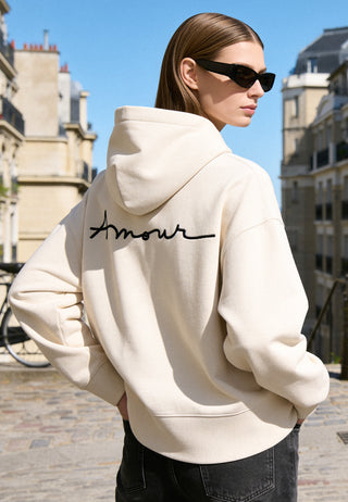 Hoodie Boxy Brodé "Amour"