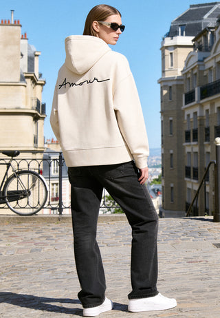 Hoodie Boxy Brodé "Amour"