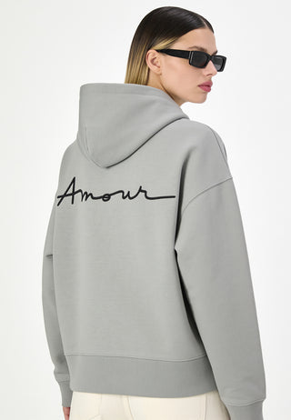 Hoodie Boxy Brodé "Amour"